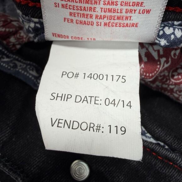 Izod Jeans Mens 32 x 28 Slim Taper Fit Denim Pants Black Stretchy - Picture 11 of 11